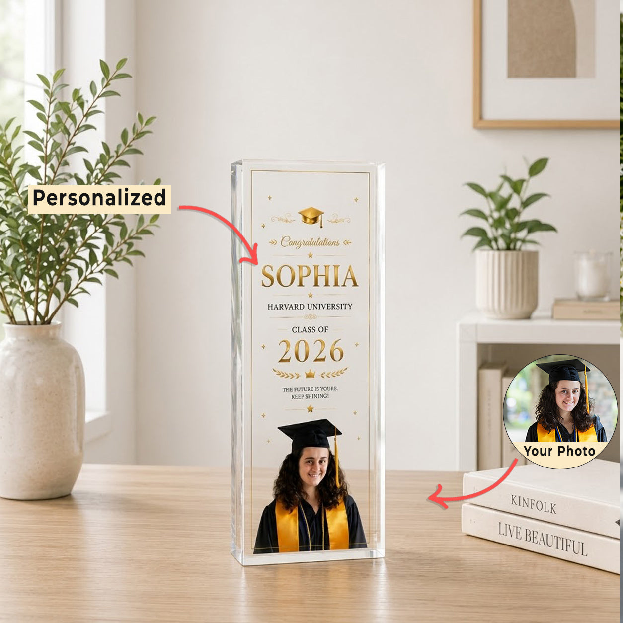 Custom Photo Acrylic Block Plaque | Graduation Gift