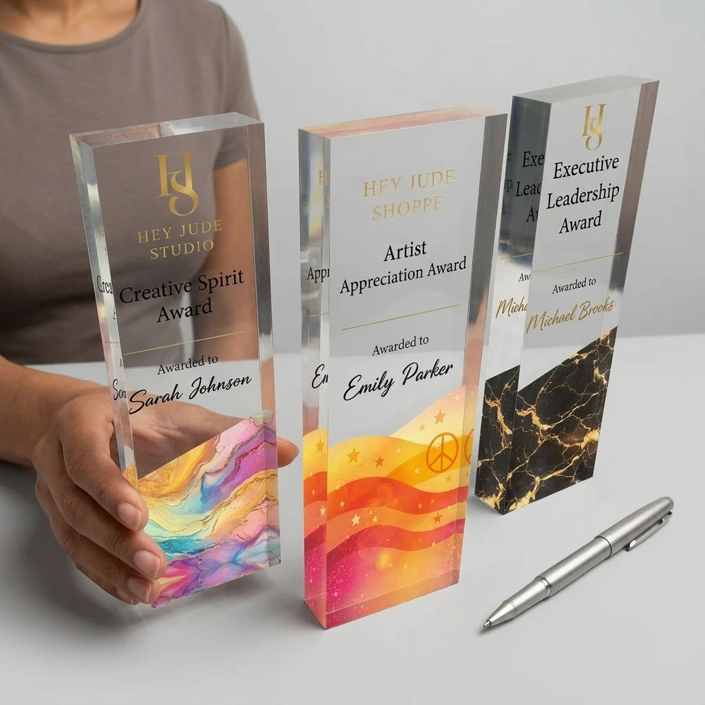 Personalized Clear Acrylic Award Plaque | Custom Corporate Trophy
