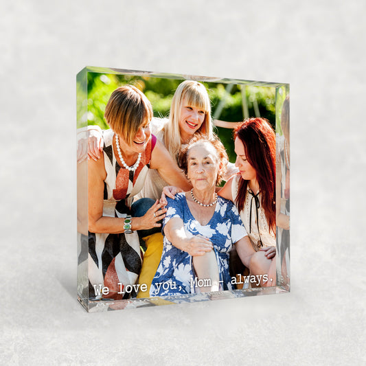 Custom Photo Acrylic Plaque with Text – Freestanding Personalized Gift