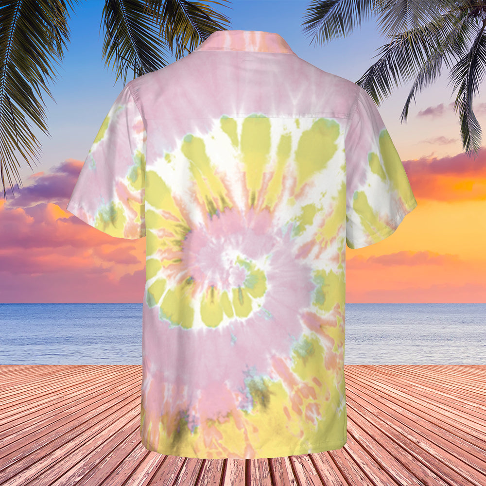 Custom Pet Face - Tie Dye Regular Fit Hawaiian Shirt