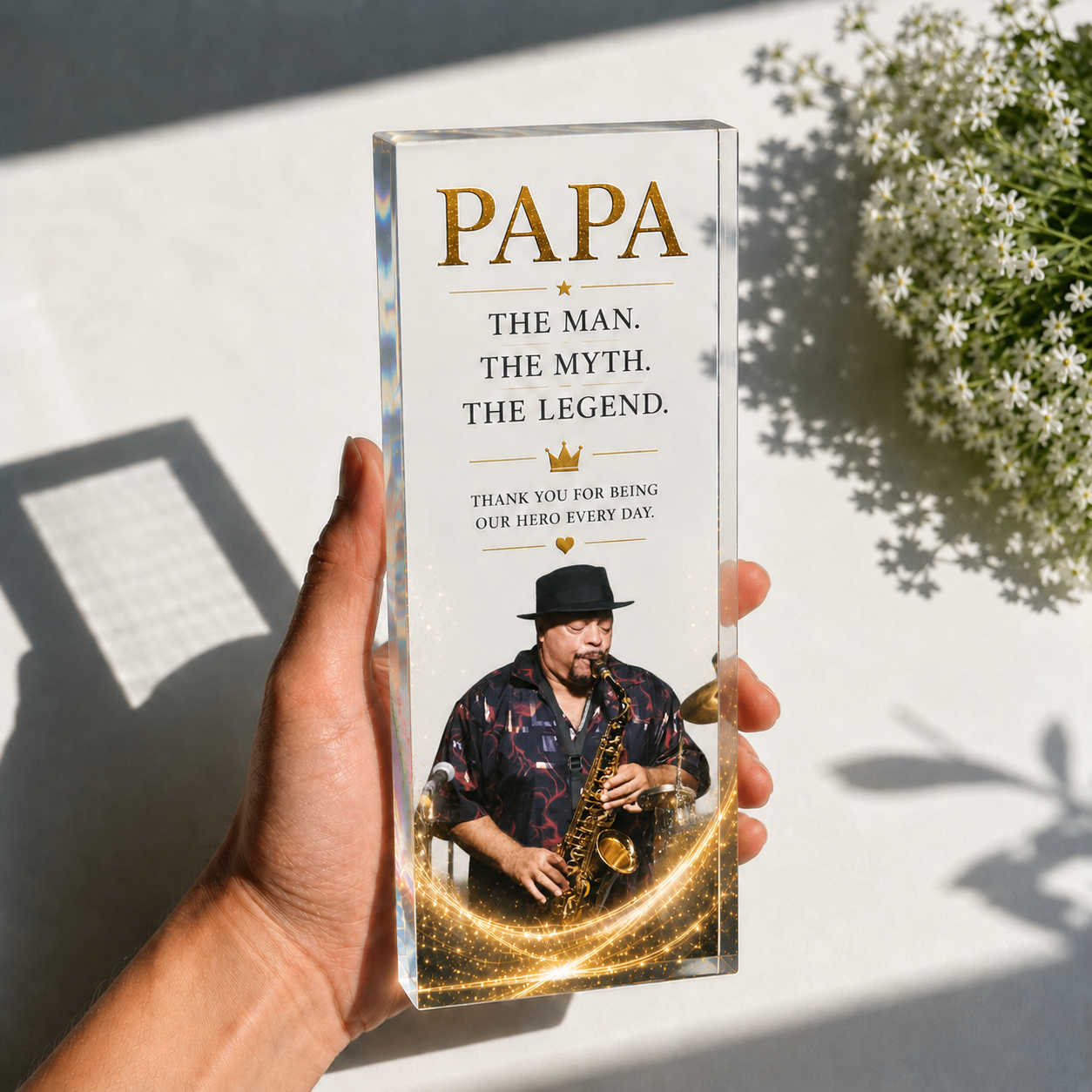 Personalized Acrylic Award Plaque for Dad, Grandpa or Papa with Photo