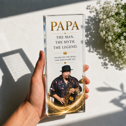 Personalized Acrylic Award Plaque for Dad, Grandpa or Papa with Photo