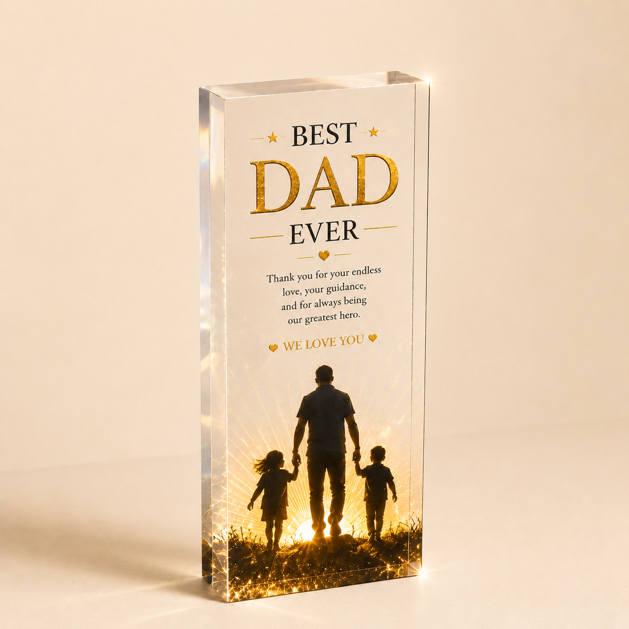 Best Dad Ever Custom Photo Acrylic Block Plaque