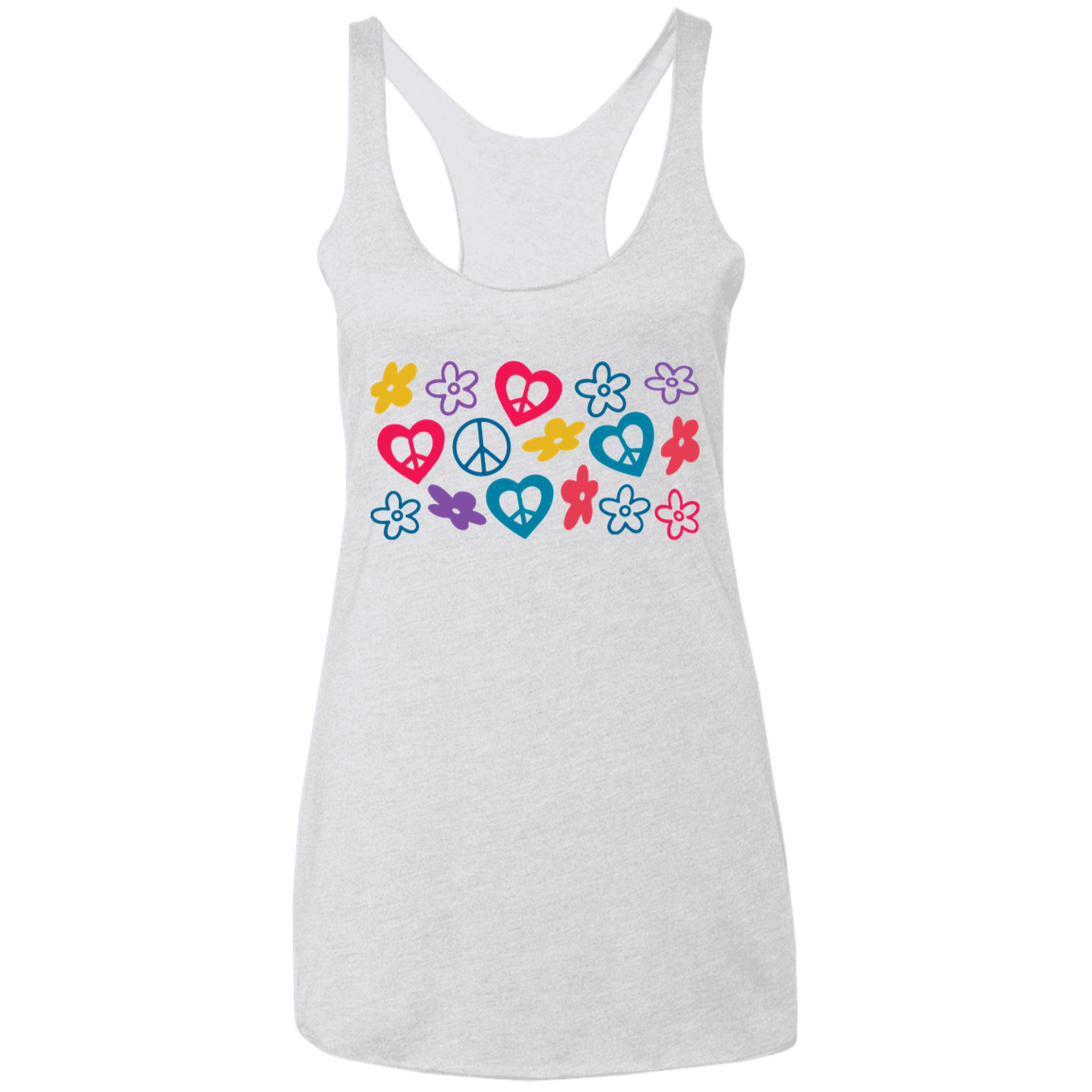 Peace Love Flowers Ladies' Triblend Racerback Tank