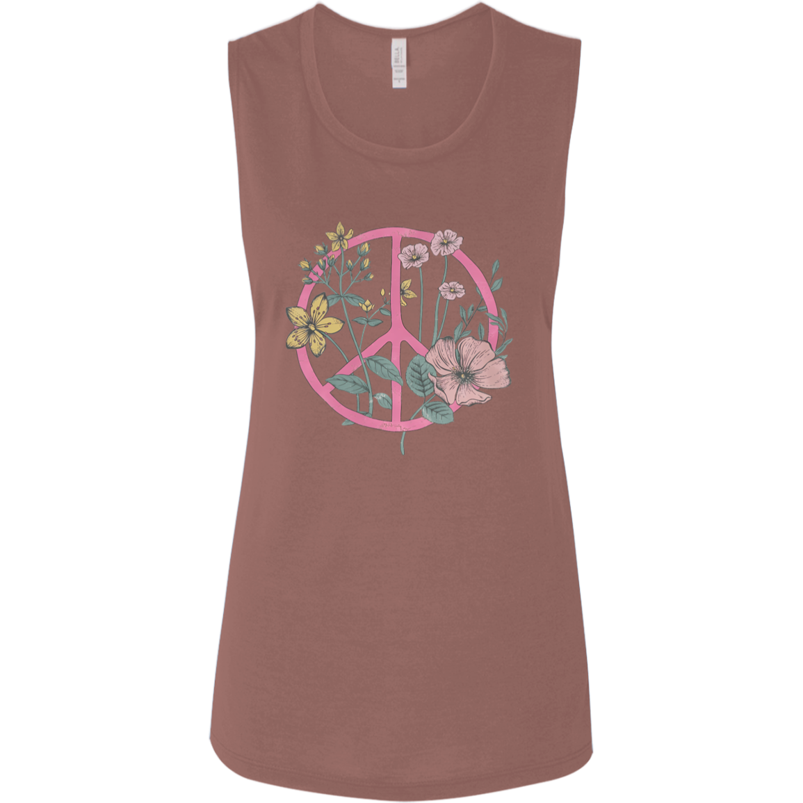 Hippie Flower Circle - Ladies' Flowy Muscle Tank