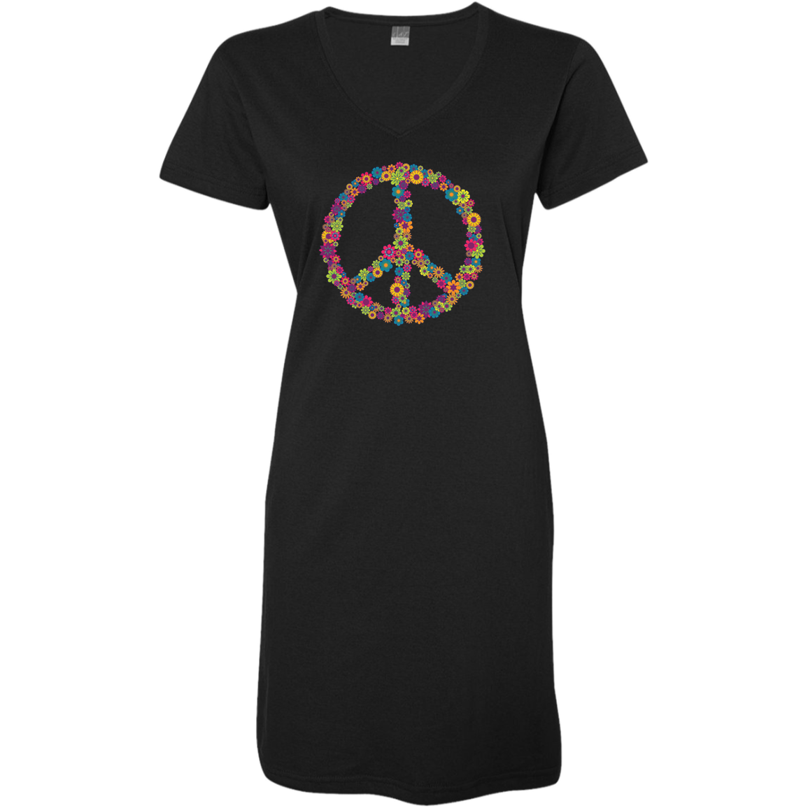 Floral Peace Sign Ladies' V-Neck Cover-Up