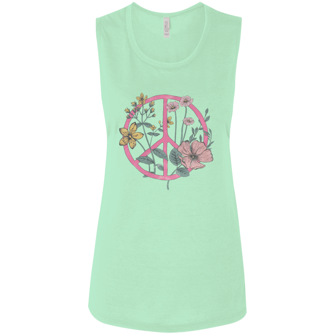 Hippie Flower Circle - Ladies' Flowy Muscle Tank