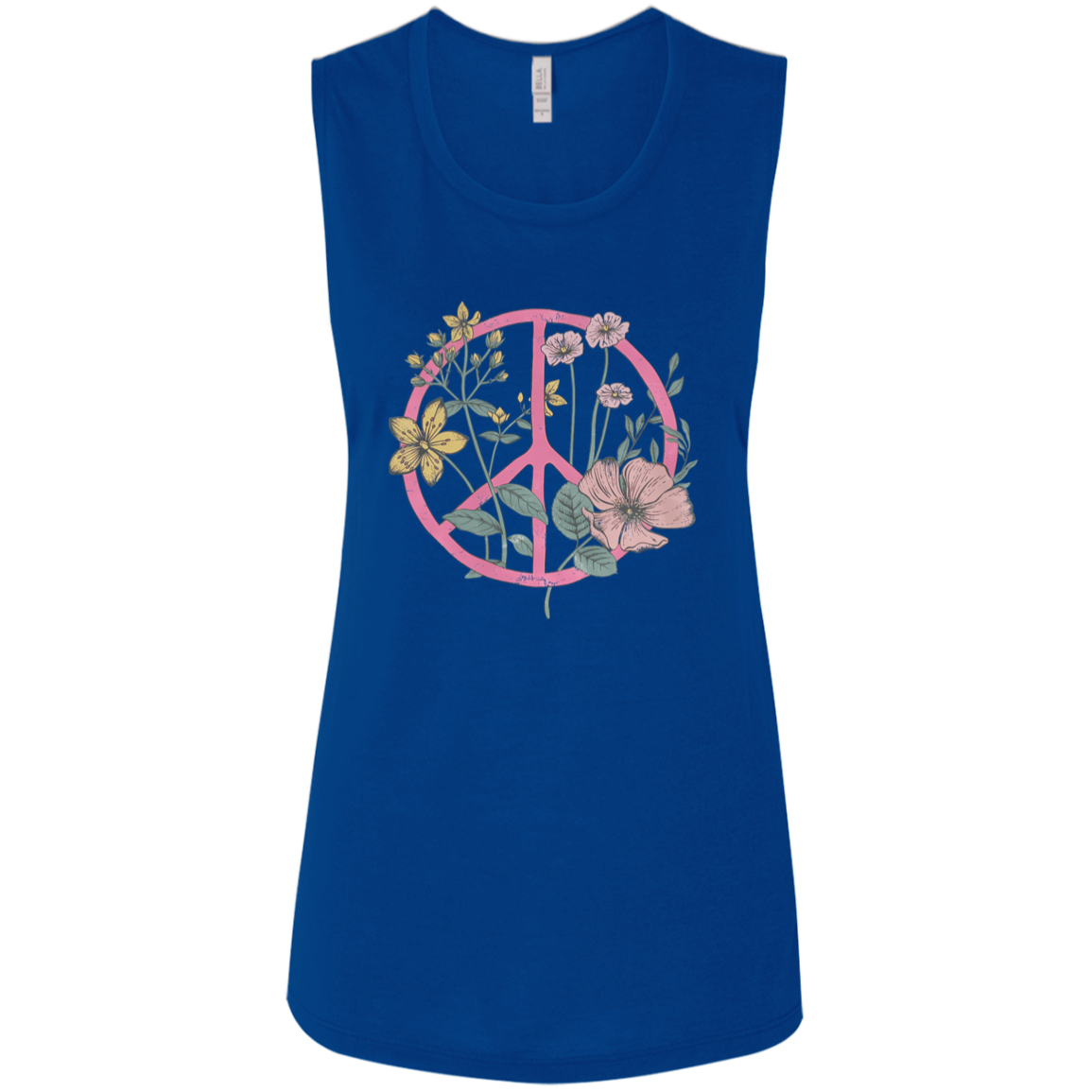 Hippie Flower Circle - Ladies' Flowy Muscle Tank