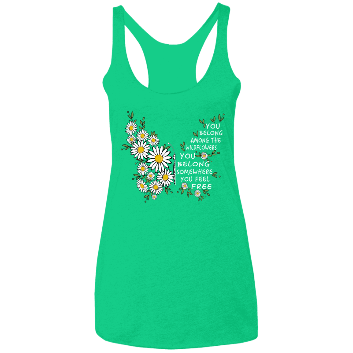 Wild Flowers Butterfly Ladies' Triblend Racerback Tank