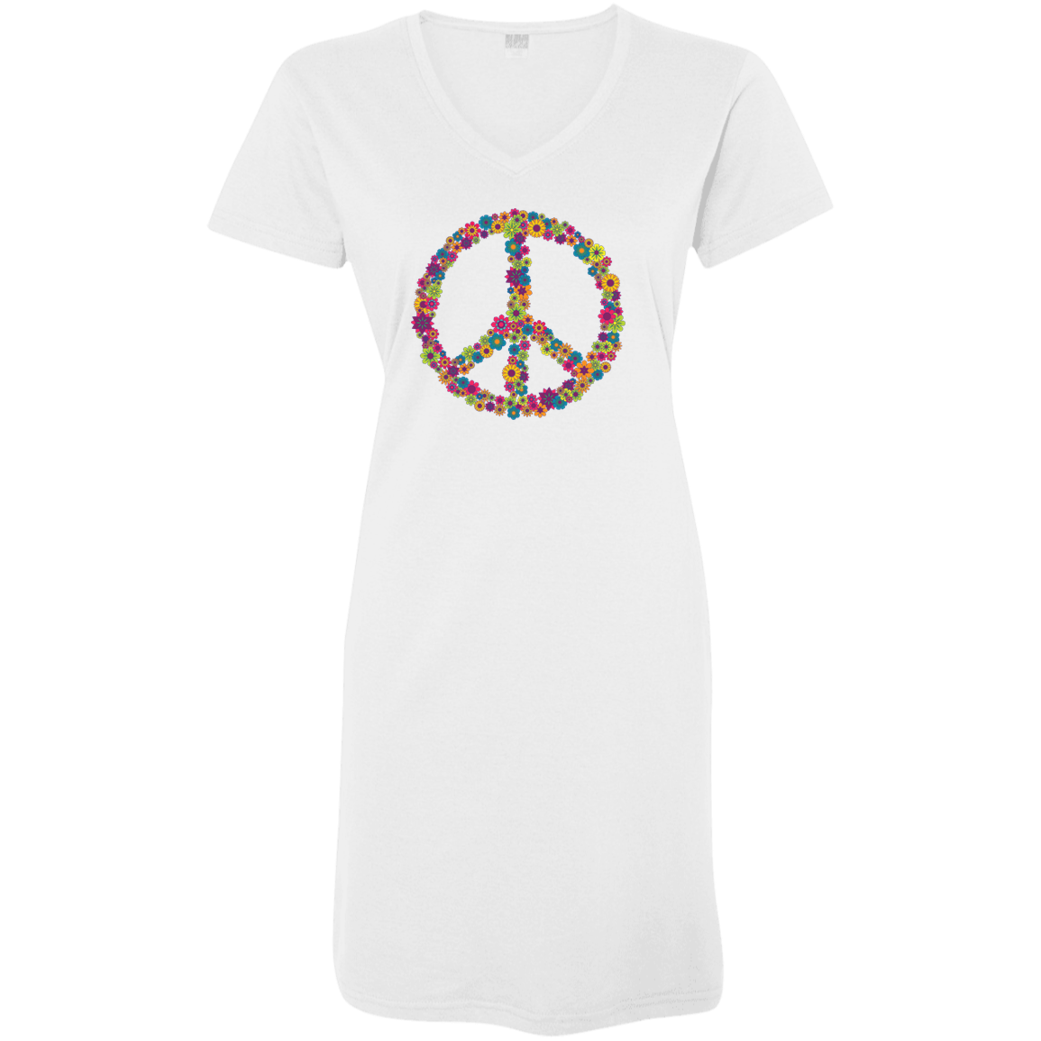 Floral Peace Sign Ladies' V-Neck Cover-Up