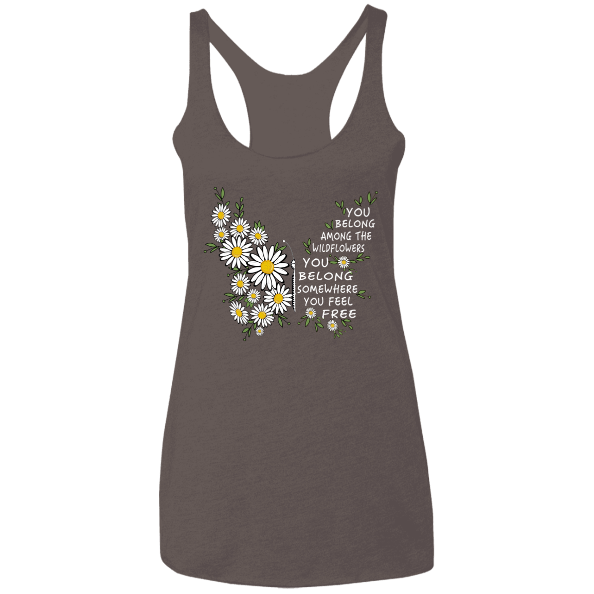 Wild Flowers Butterfly Ladies' Triblend Racerback Tank