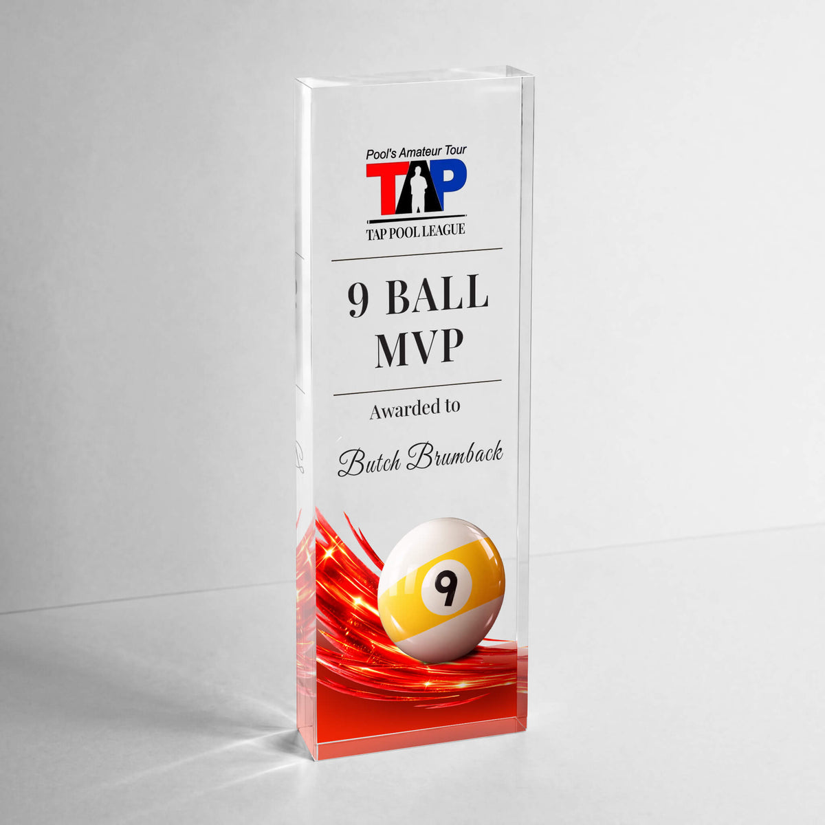 Personalized Clear Acrylic Award Plaque with Custom Base Design | Corporate Trophy