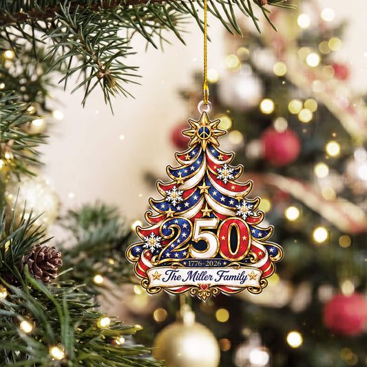 Family 250th Anniversary Personalized Ornament 2026