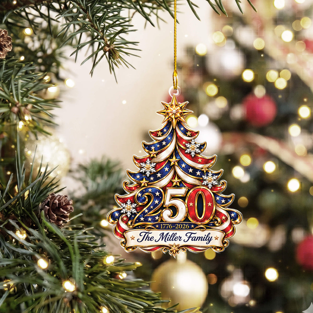 Family 250th Anniversary Personalized Ornament 2026