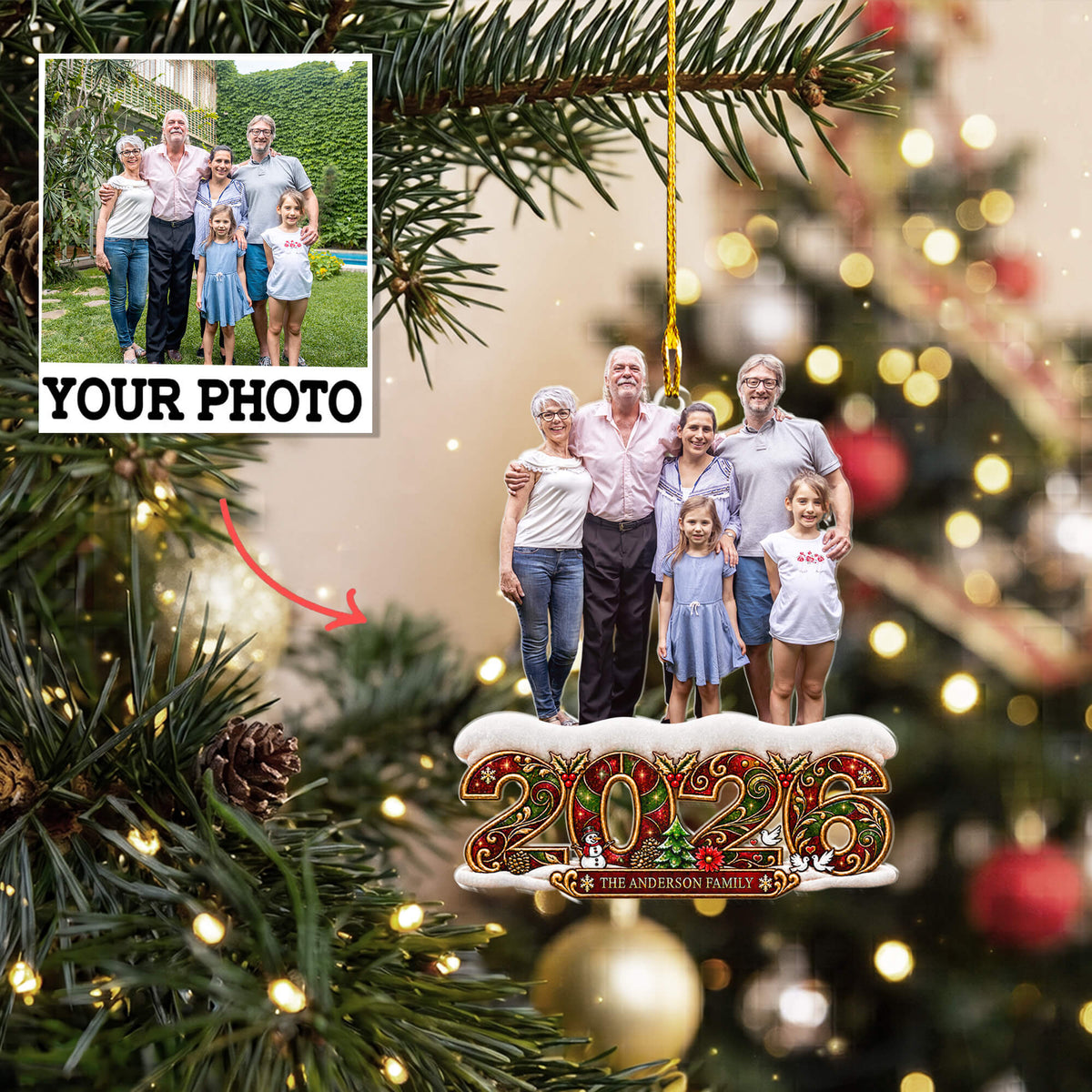 Custom Shape Family Ornament 2026
