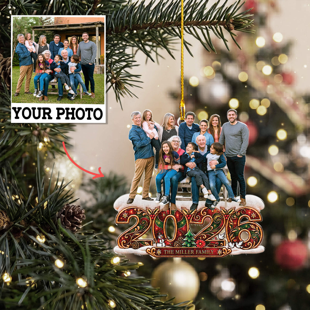 Custom Shape Family Ornament 2026