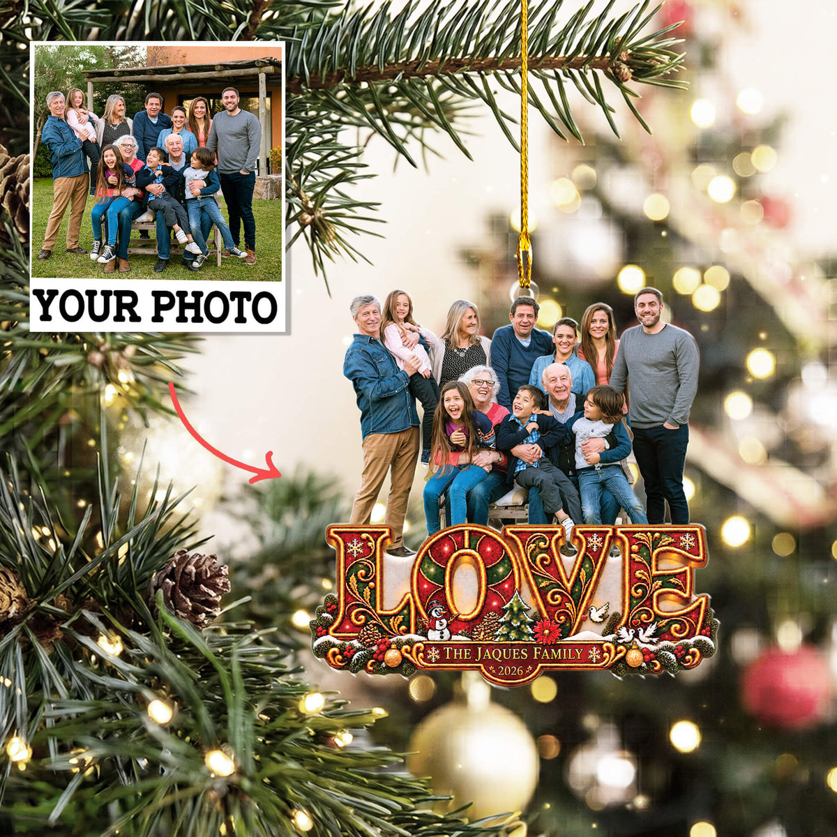 Custom Shape Family Ornament 2026
