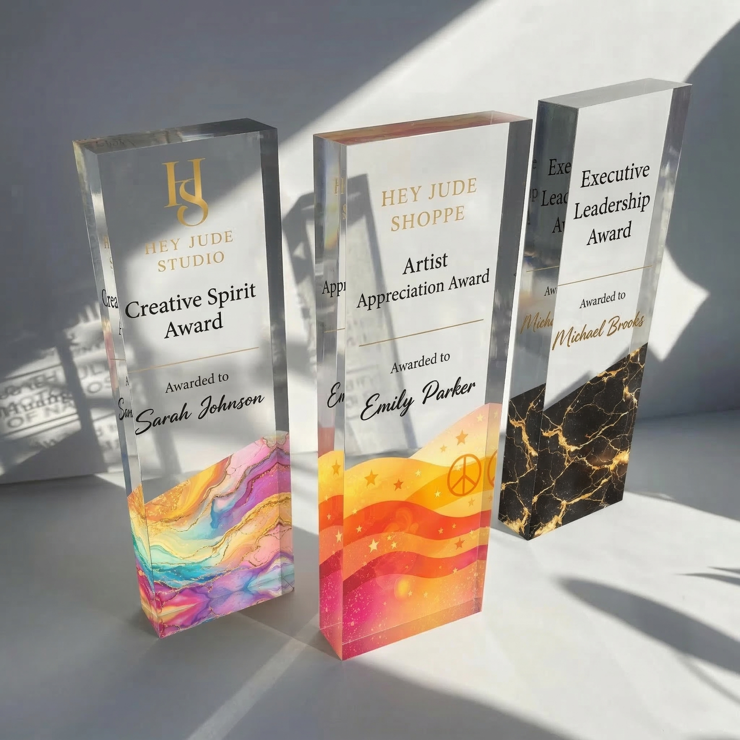 Personalized Clear Acrylic Award Plaque | Custom Corporate Trophy