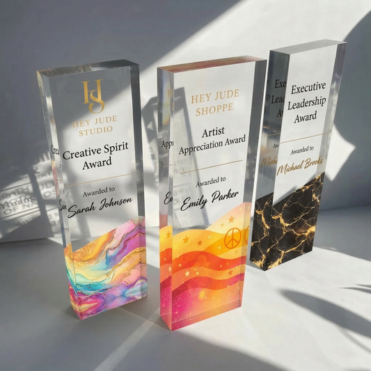 Personalized Clear Acrylic Award Plaque | Custom Corporate Trophy