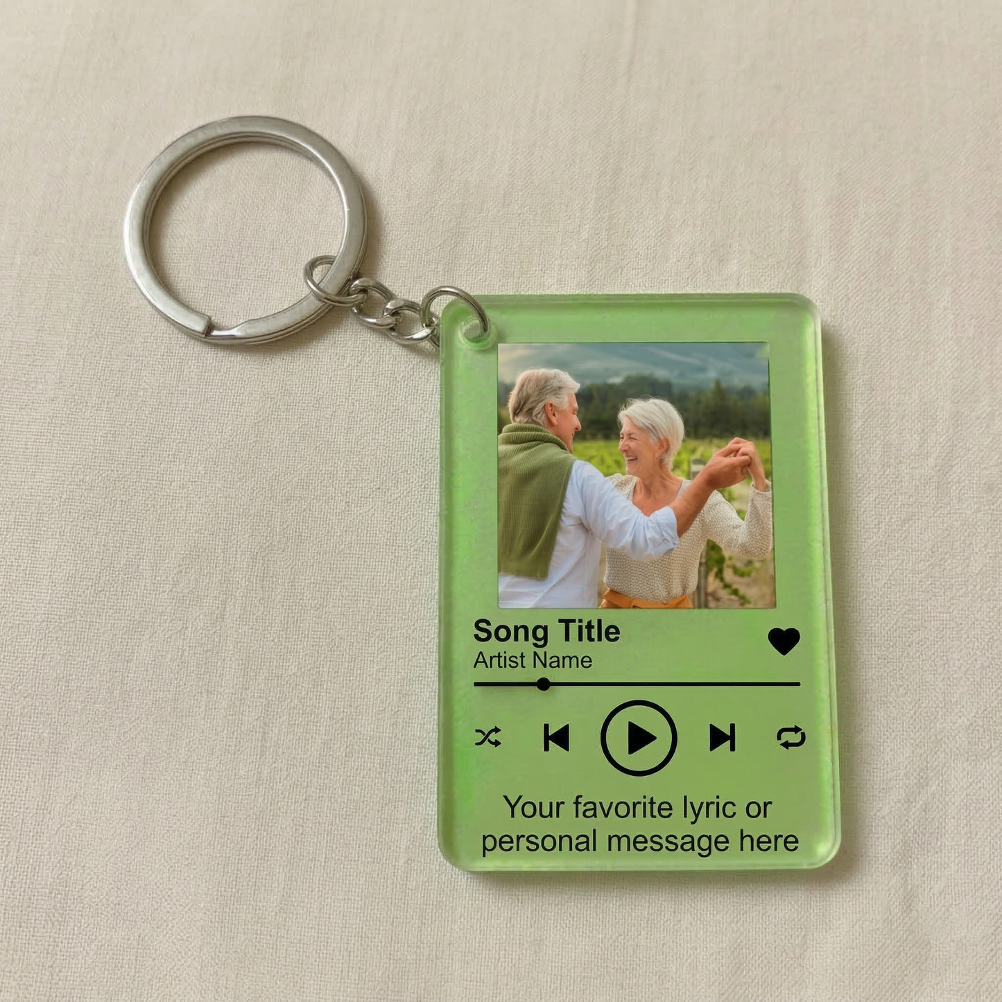 Personalized Song Photo Keychain