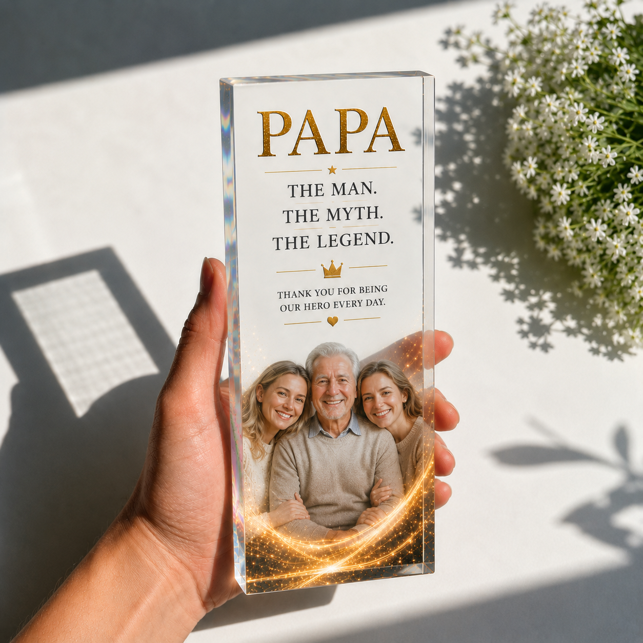 Personalized Acrylic Award Plaque for Dad, Grandpa or Papa with Photo