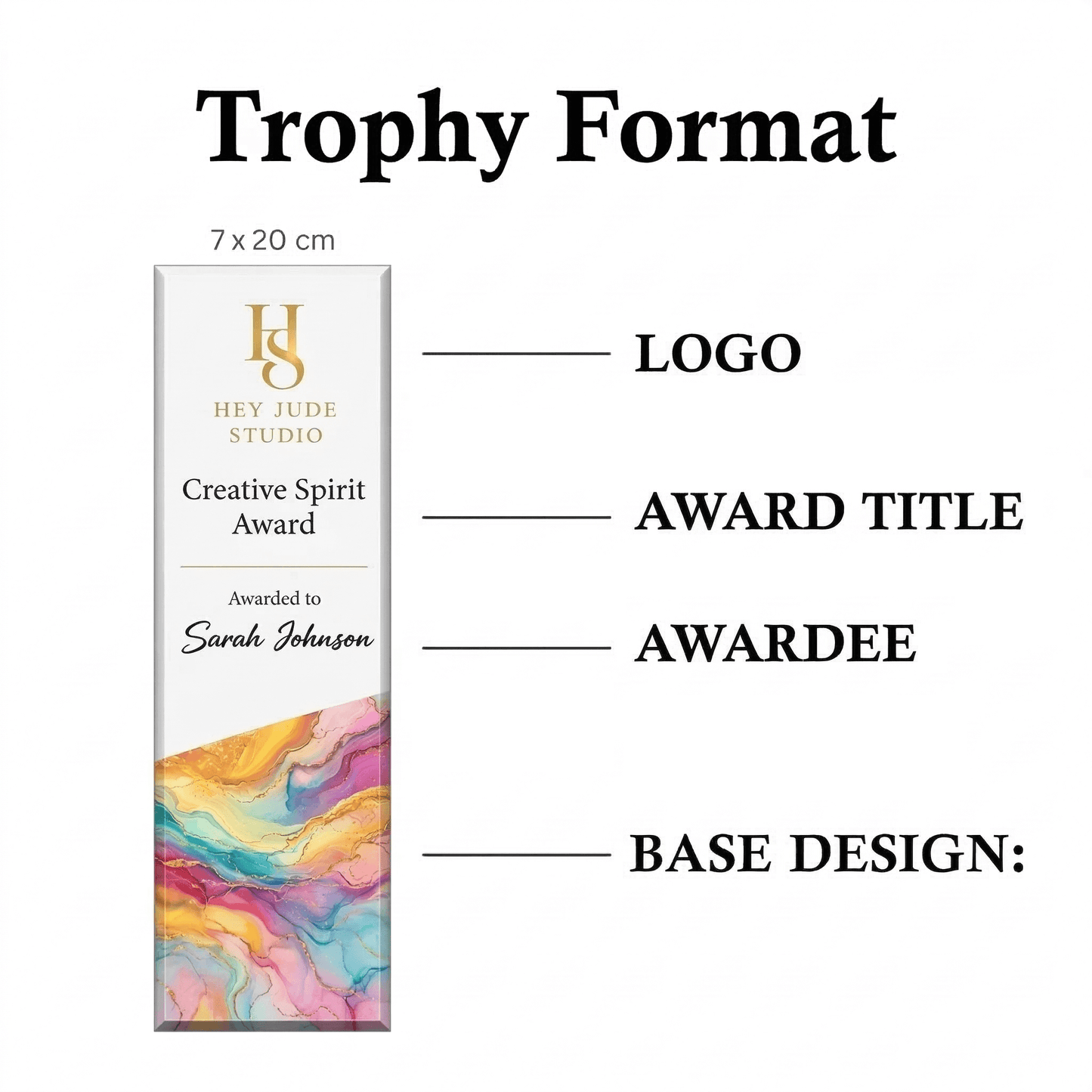 Personalized Clear Acrylic Award Plaque | Custom Corporate Trophy