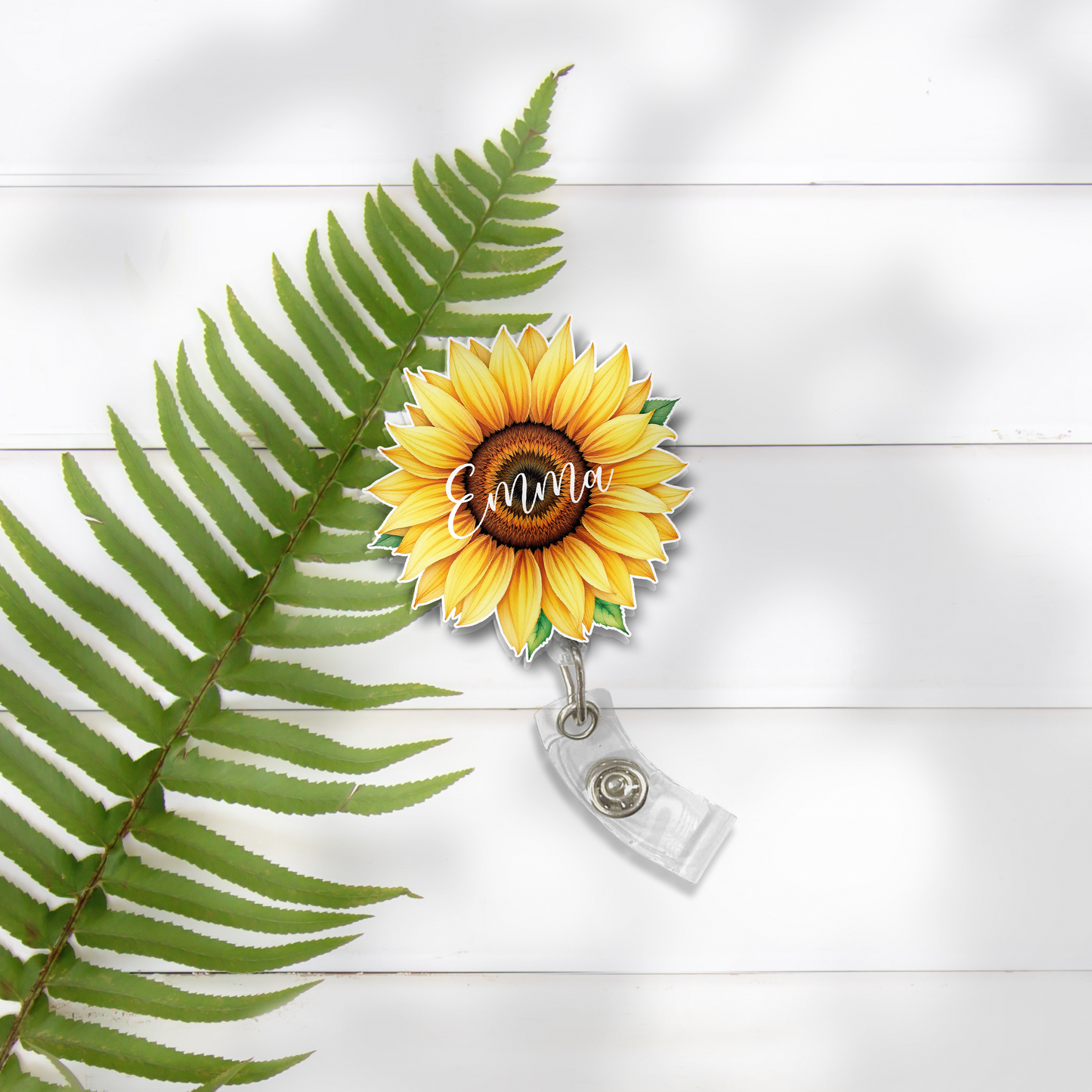 Personalized Name Flower Badge Reel