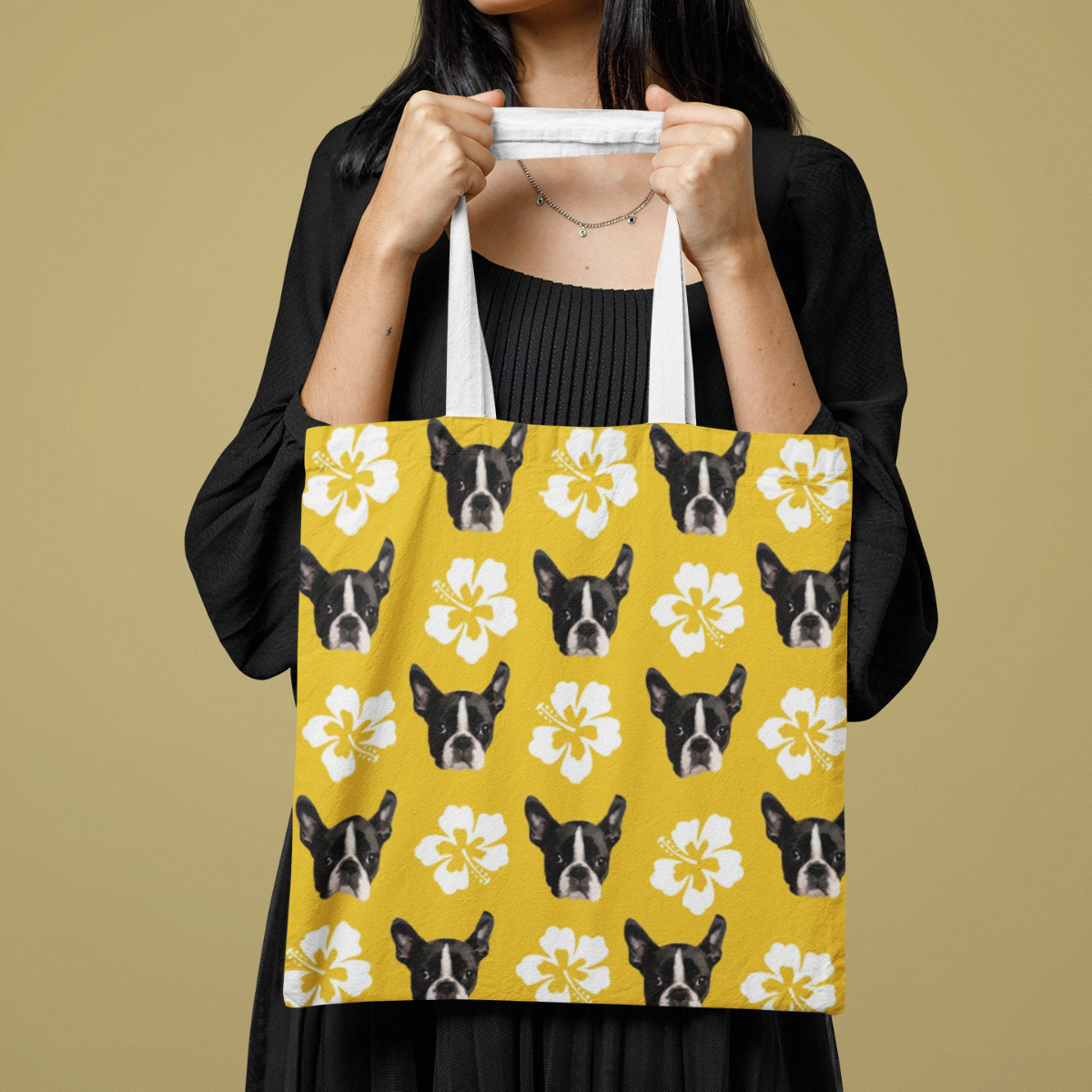 Custom Pet Face Premium Tote Bag