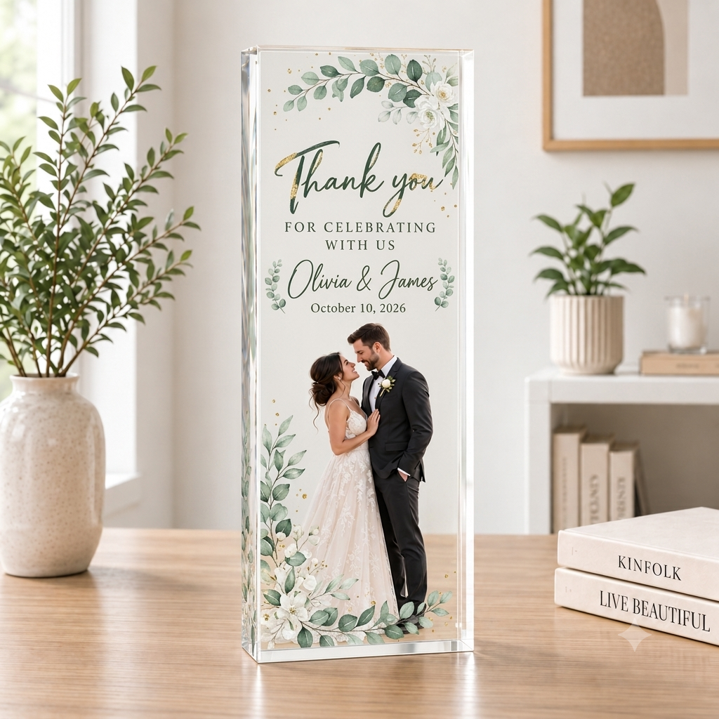 Personalized Wedding Thank You Plaque | Clear Acrylic Keepsake