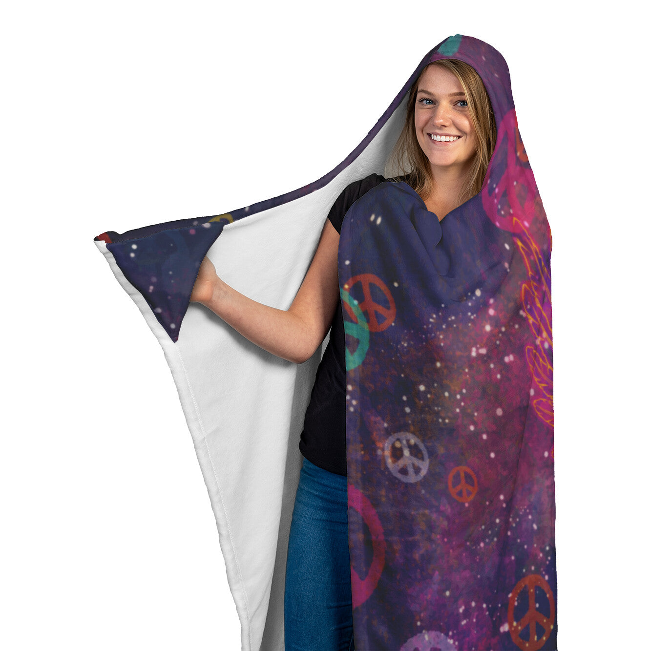 Peace Wings Hooded Blanket 