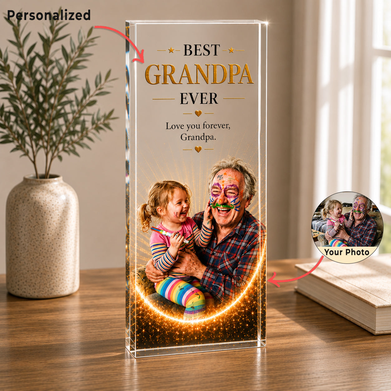Personalized Acrylic Block Plaque for Dad or Grandpa