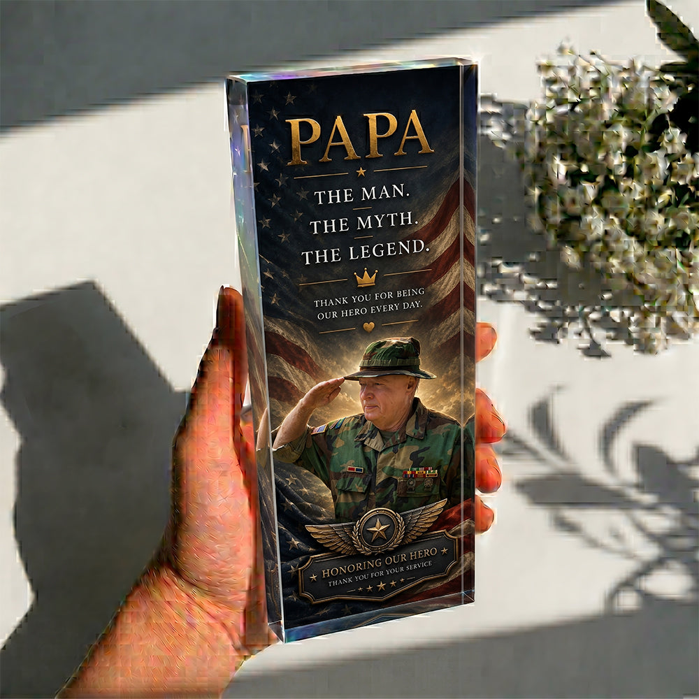Personalized Acrylic Award Plaque for Veteran Dad, Grandpa