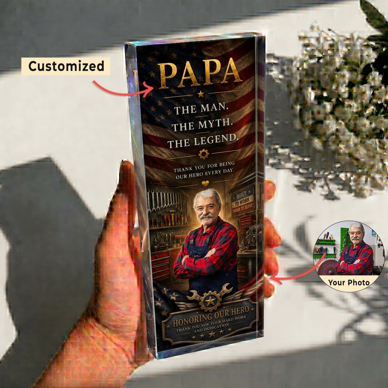 Personalized Acrylic Award Plaque for Dad or Grandpa