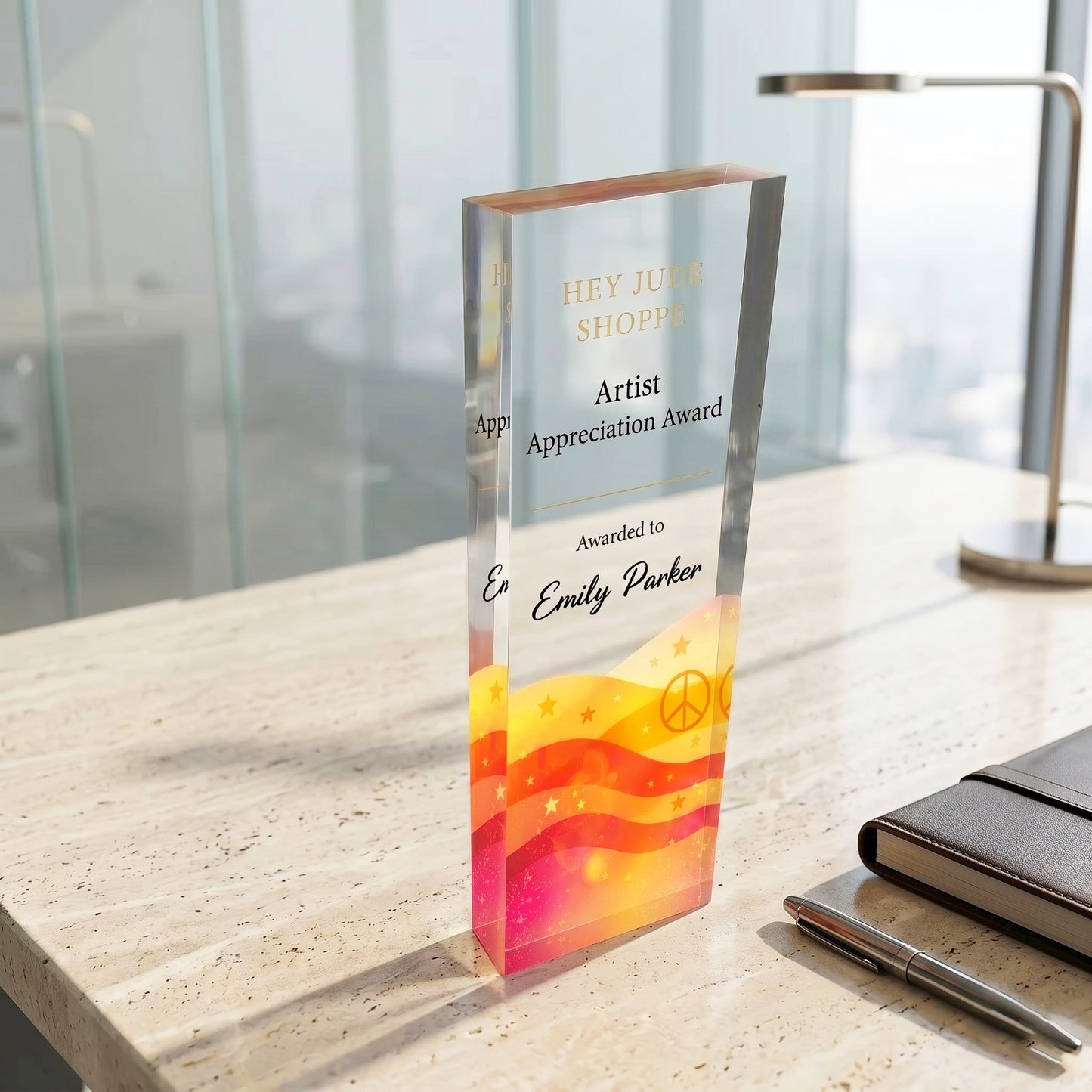 Personalized Clear Acrylic Award Plaque | Custom Corporate Trophy