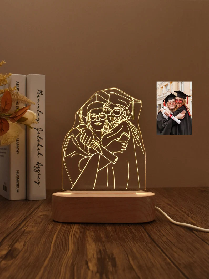 Personalized Line Art Engraved Night Light