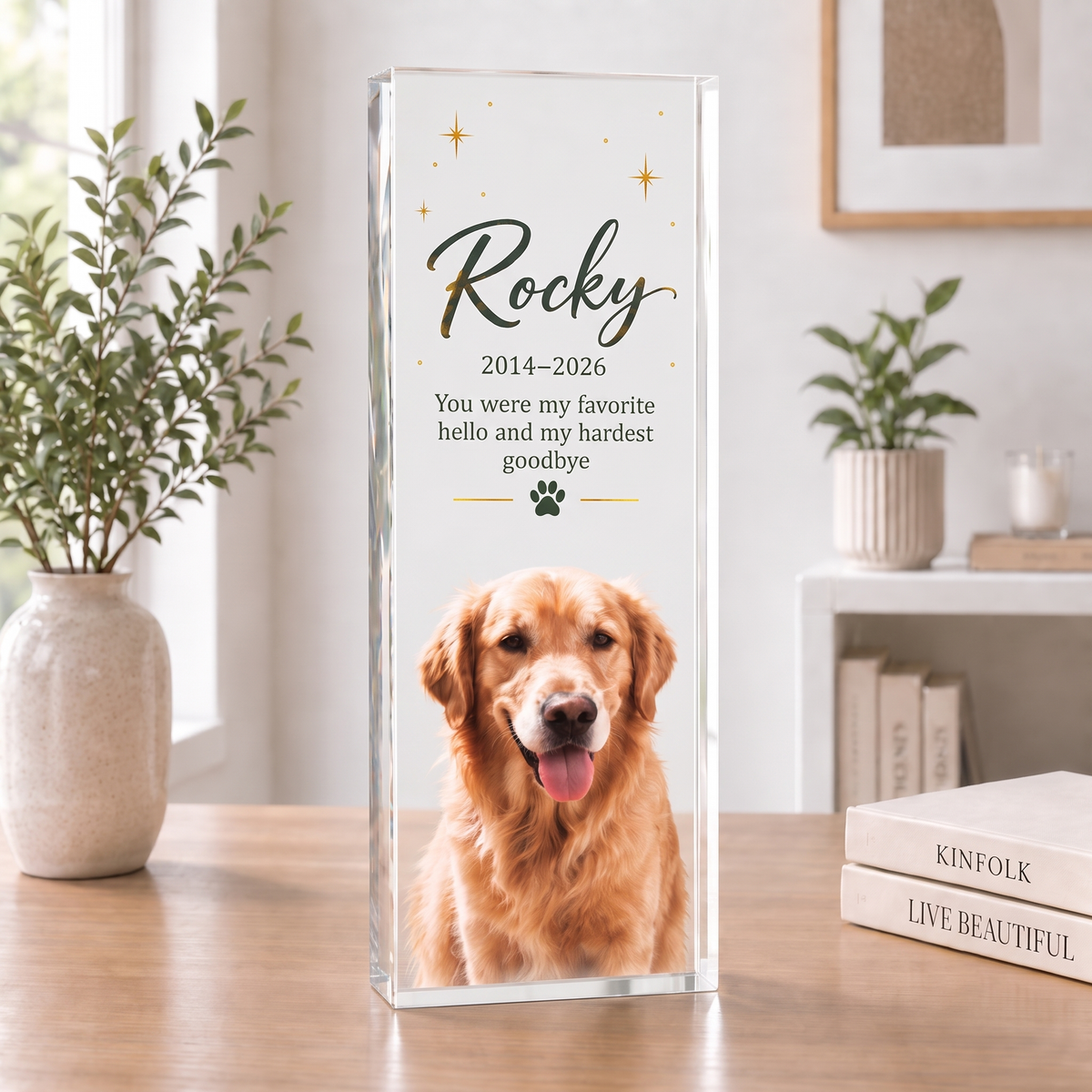 Personalized Pet Memorial Plaque | Clear Acrylic Keepsake