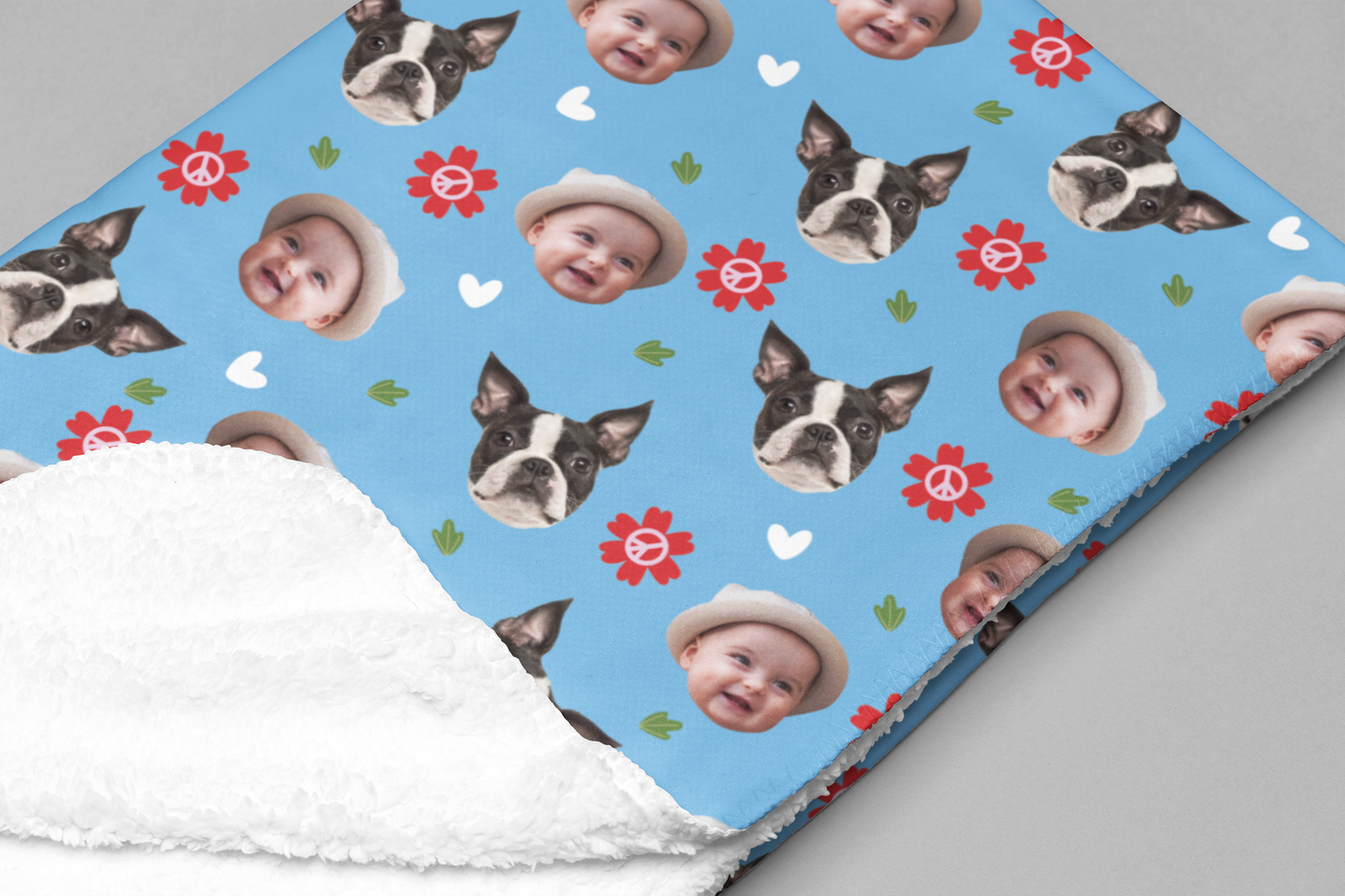 Premium Custom Face Fleece Blanket