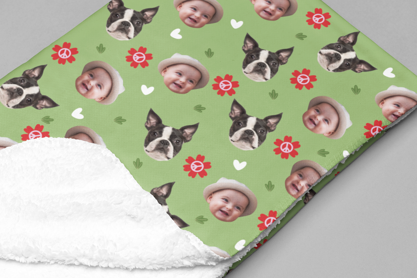 Premium Custom Face Fleece Blanket
