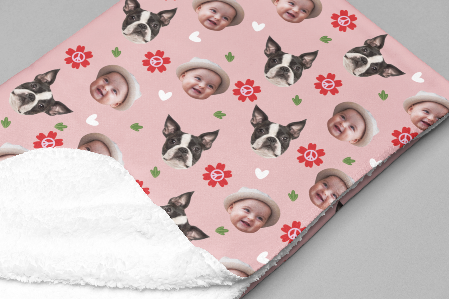 Premium Custom Face Fleece Blanket