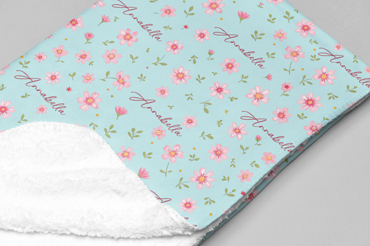 Floral Name Custom Blanket