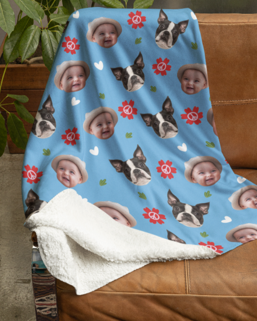 Premium Custom Face Fleece Blanket