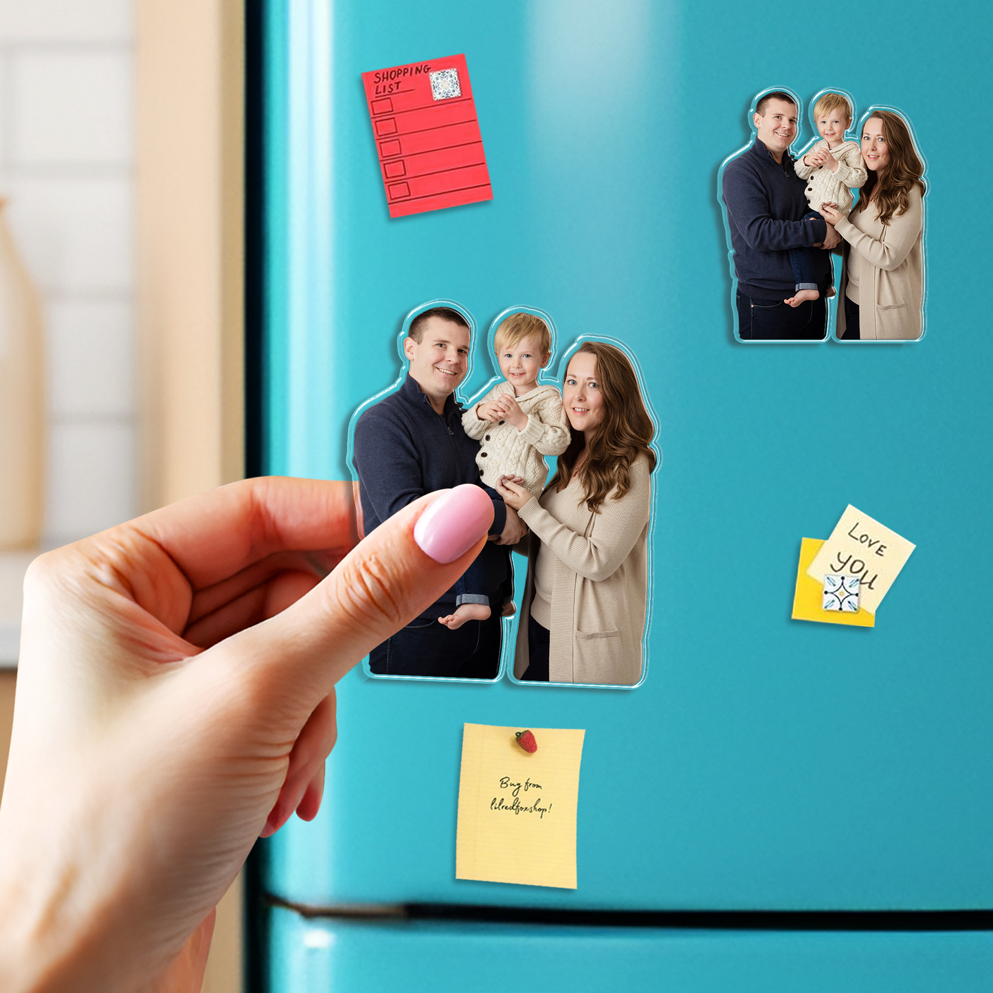 Custom Shaped Fridge Magnet – Family Photo Keepsake