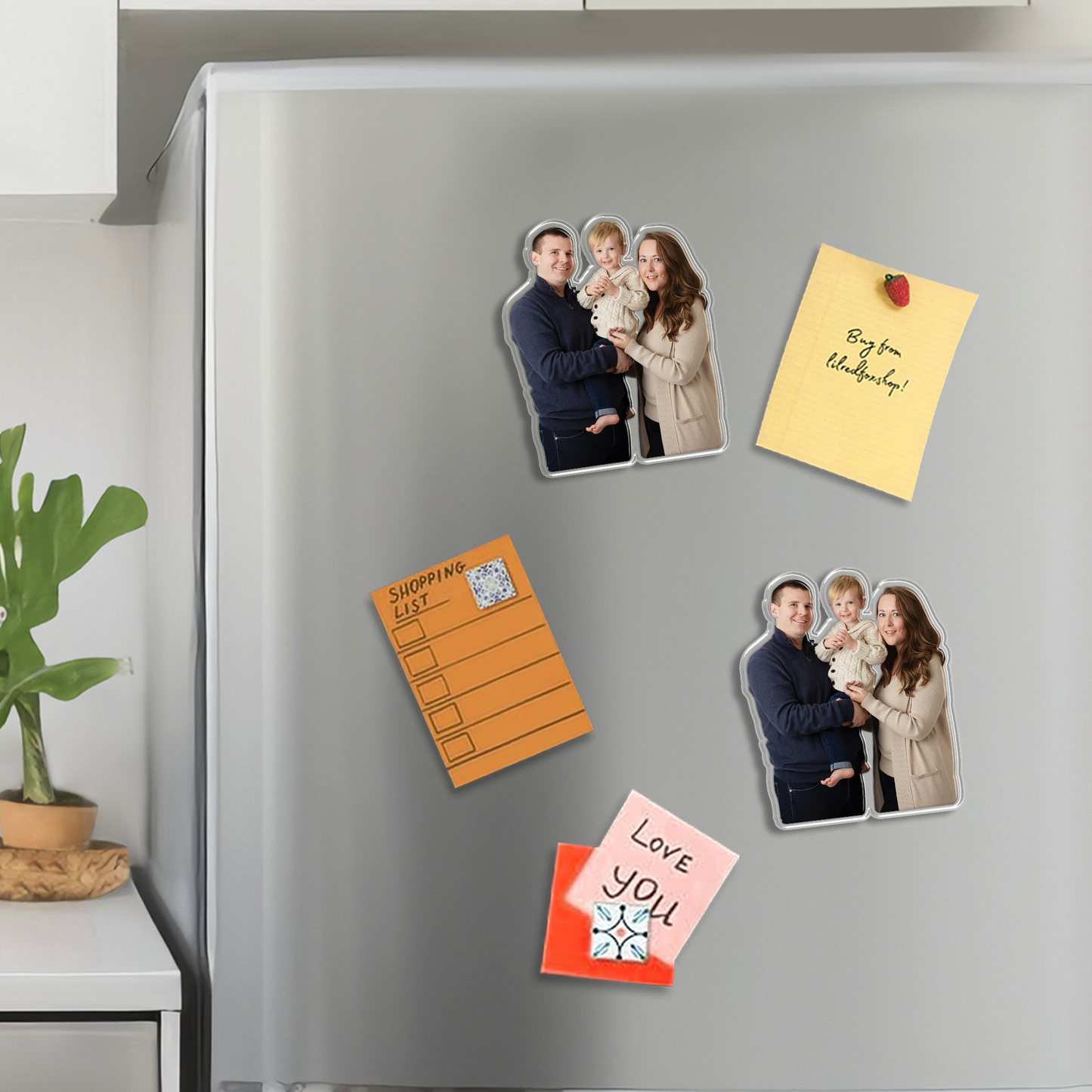 Custom Shaped Fridge Magnet – Family Photo Keepsake