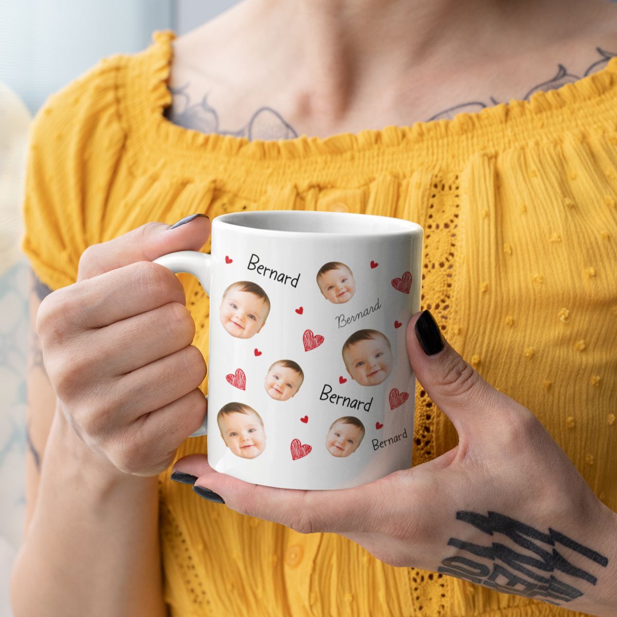 Face And Name - Personalized Photo Mug