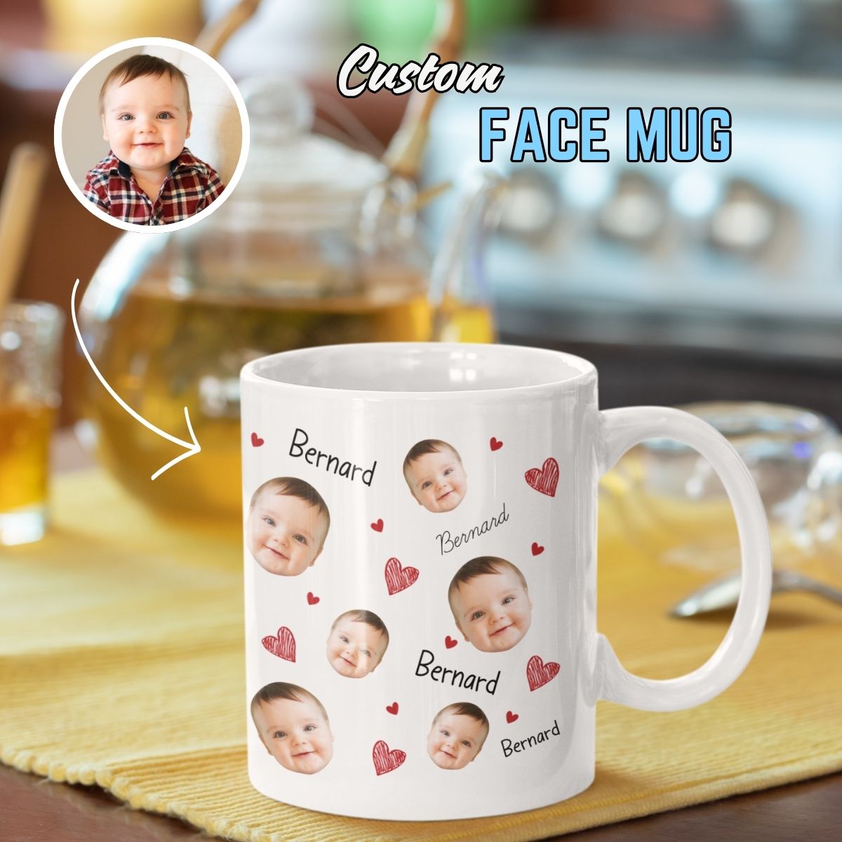 Face And Name - Personalized Photo Mug