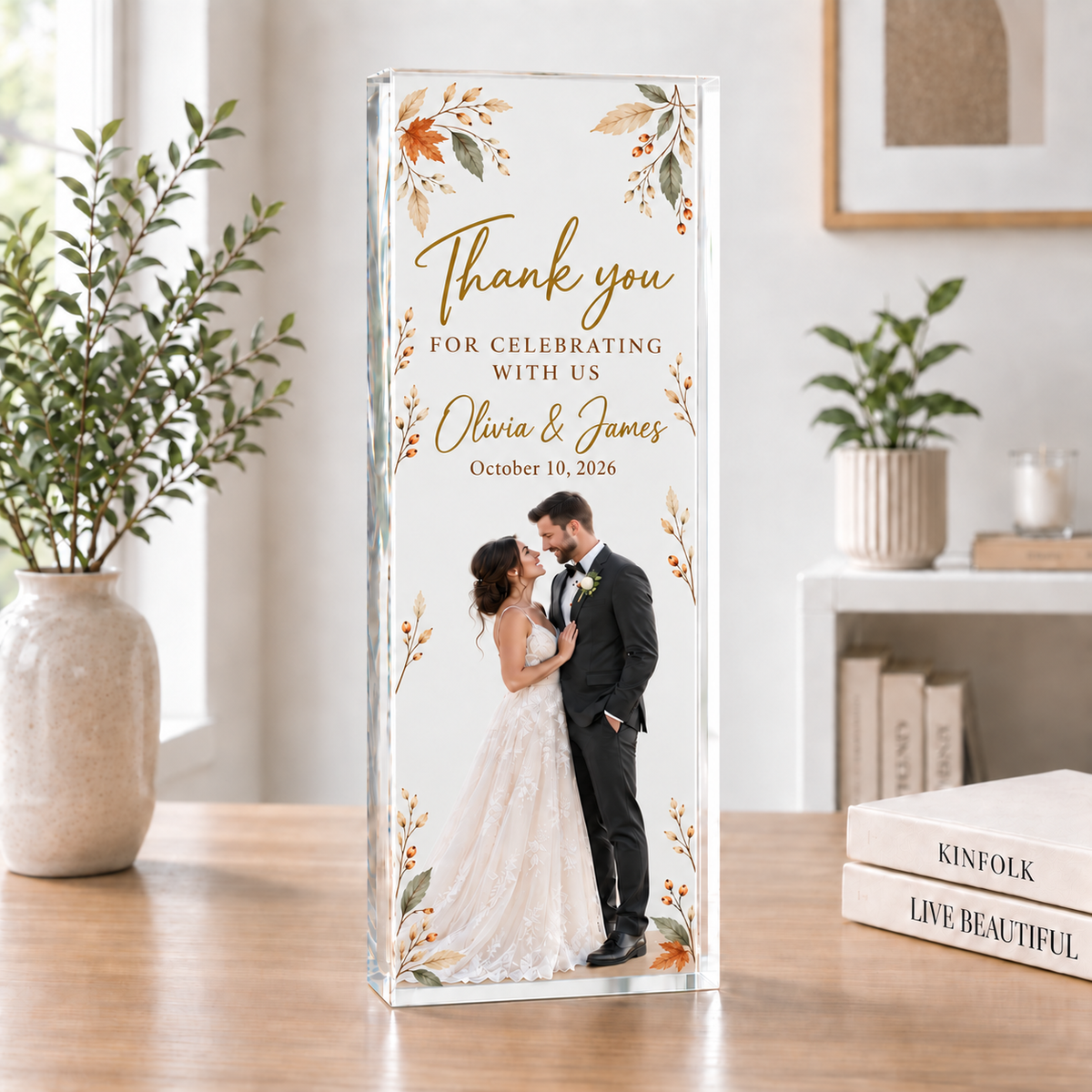 Personalized Wedding Thank You Plaque | Clear Acrylic Keepsake