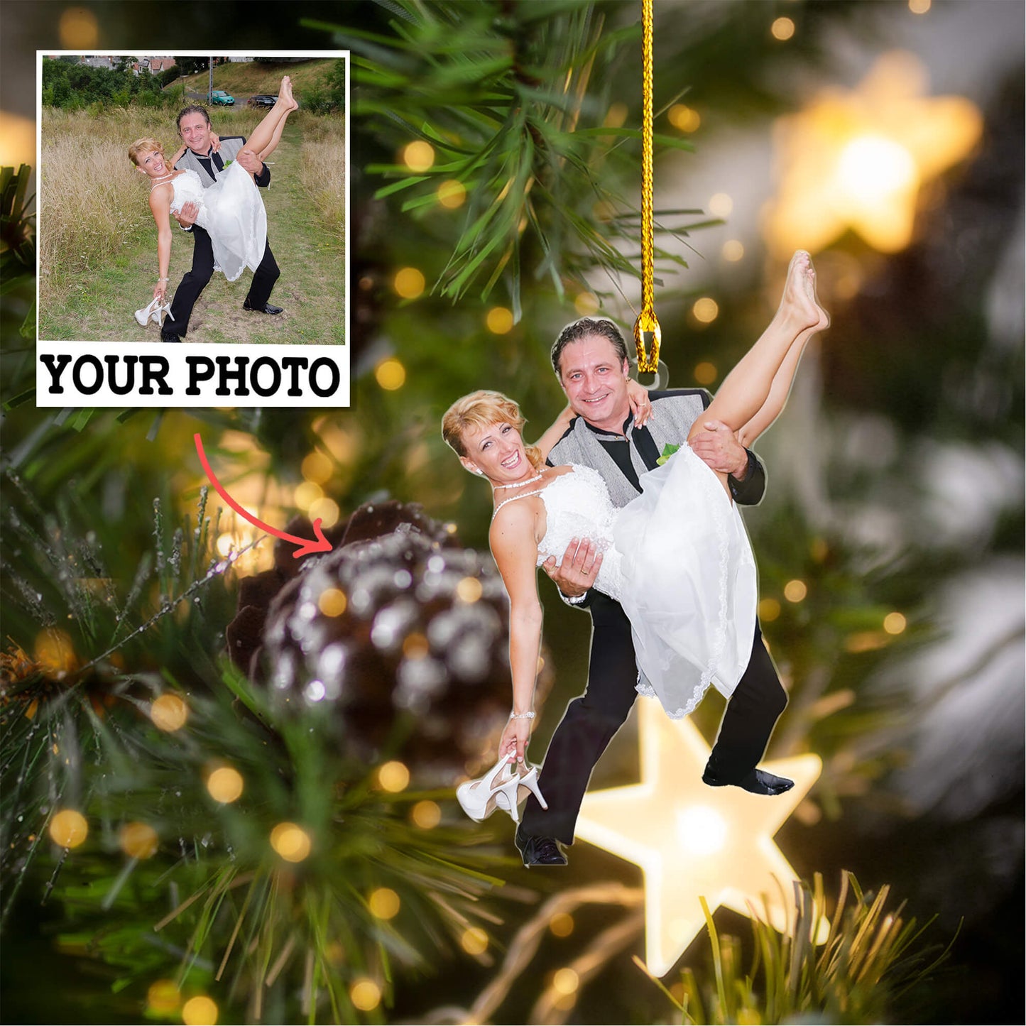 Personalized Double-Sided Acrylic Ornament - Christmas Gift for Friends and Family