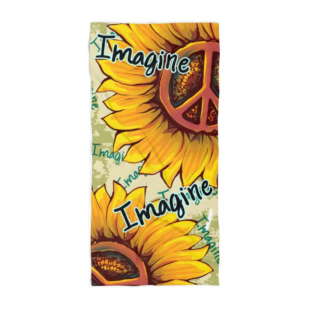 Imagine - Sunflower - Beach Towel Home Decor Printify 