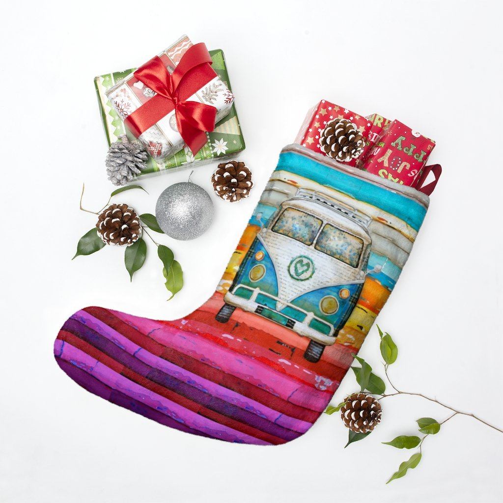 Hippie Van - Christmas Stockings Home Decor Printify One size 