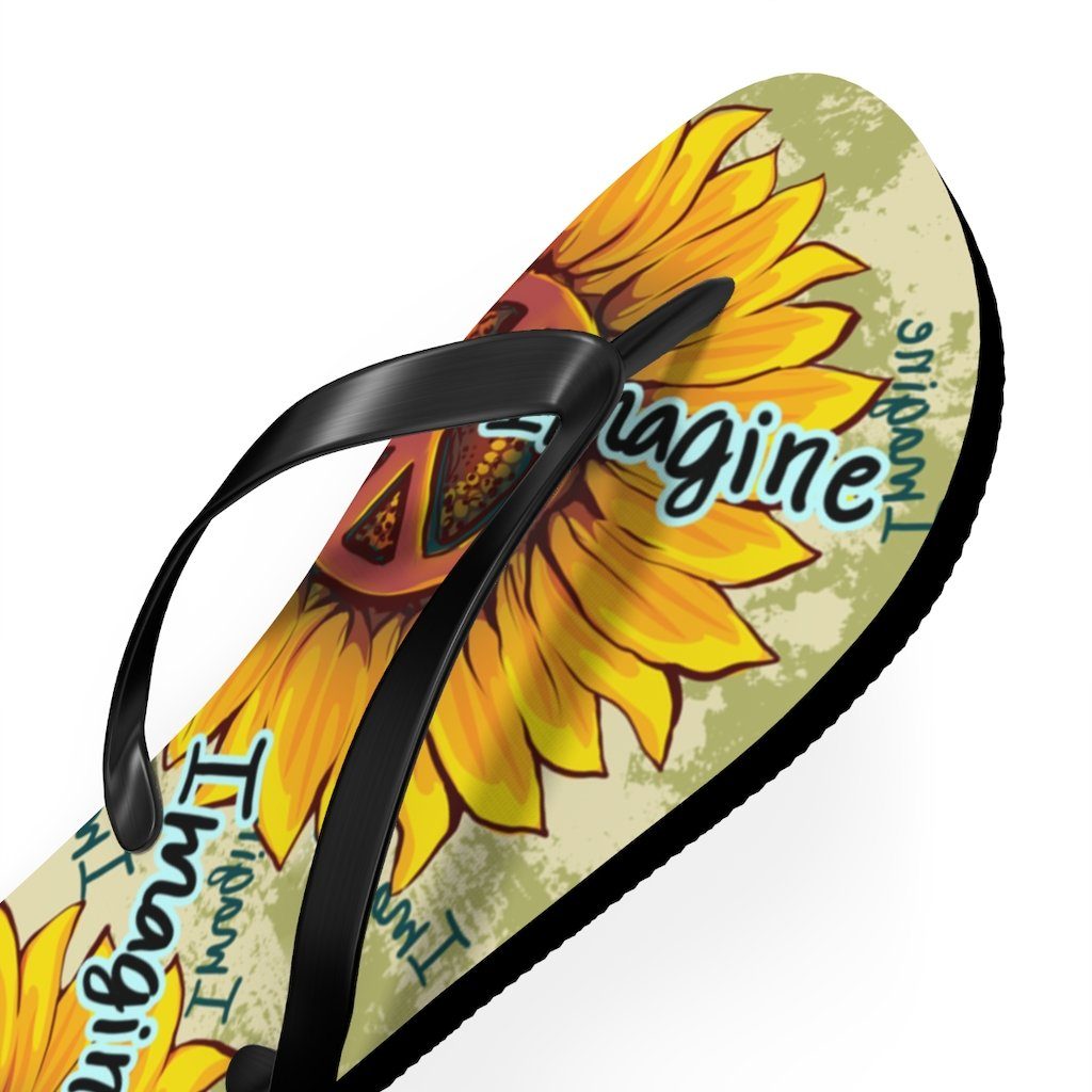 Imagine - Sunflower - Unisex FlipFlops Shoes Printify 